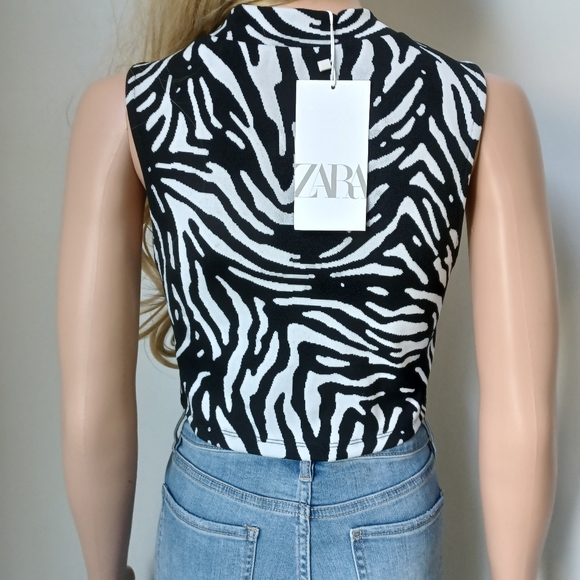 ZARA Jacquard Wrap Top Women's Size Medium NWT - Picture 8 of 9